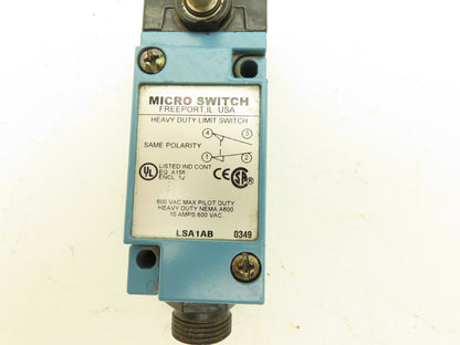 Microswitch LSA1AB Micro Limit Switch 600VAC 10A Side Rotary Silver Contacts