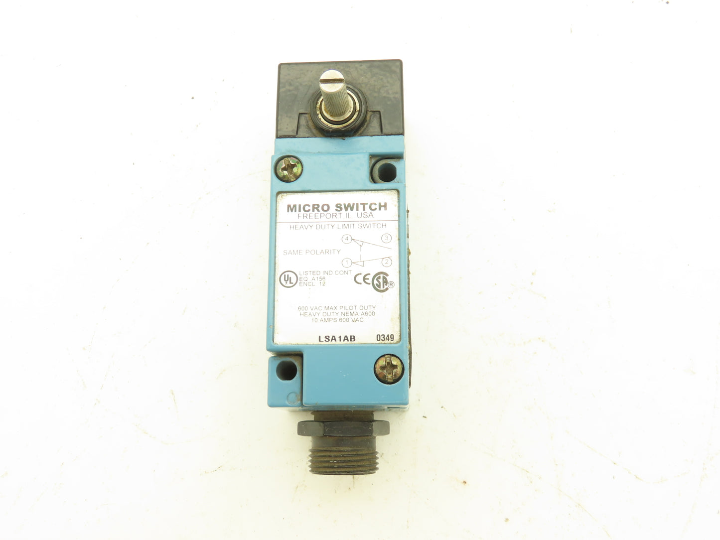 Microswitch LSA1AB Micro Limit Switch 600VAC 10A Side Rotary Silver Contacts
