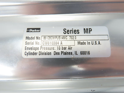 Parker 80 CBCMPUS14MC 702.0 Hydraulic Cylinder 80mm Bore 702mm Stroke 145psi