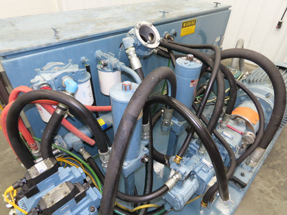 Oilgear Hydraulic Power Unit 90.9 GPM 3000 PSI 70 Hp Triple Pump 120 Gal