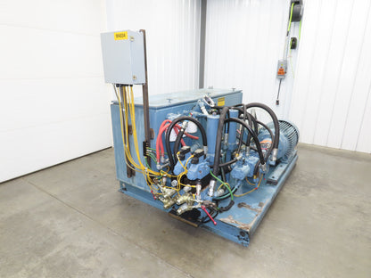 Oilgear Hydraulic Power Unit 90.9 GPM 3000 PSI 70 Hp Triple Pump 120 Gal