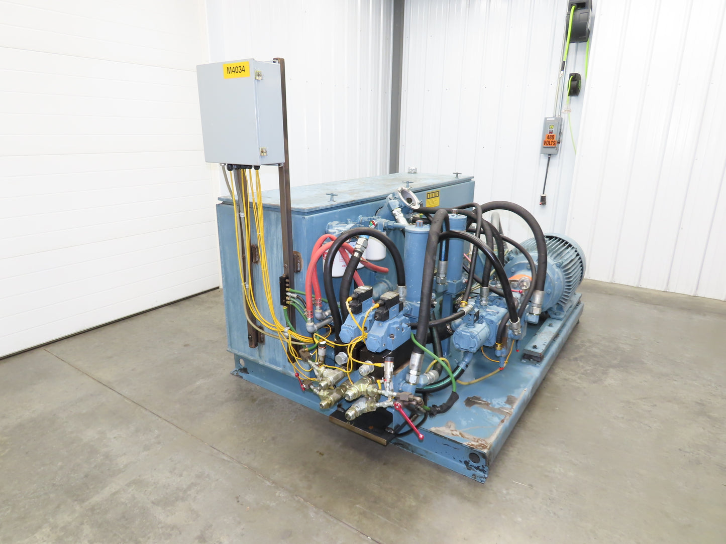 Oilgear Hydraulic Power Unit 90.9 GPM 3000 PSI 70 Hp Triple Pump 120 Gal