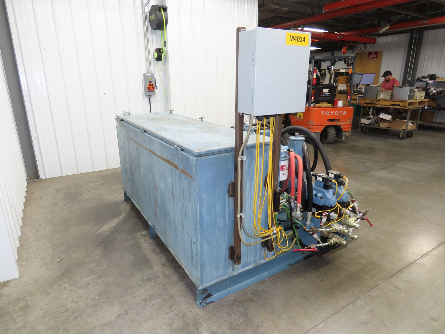 Oilgear Hydraulic Power Unit 90.9 GPM 3000 PSI 70 Hp Triple Pump 120 Gal