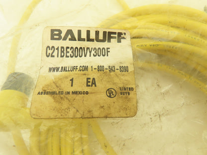 Balluff C21BE300VY300F Connector Cable 3 Pin Right Angle Female to Flying Leads