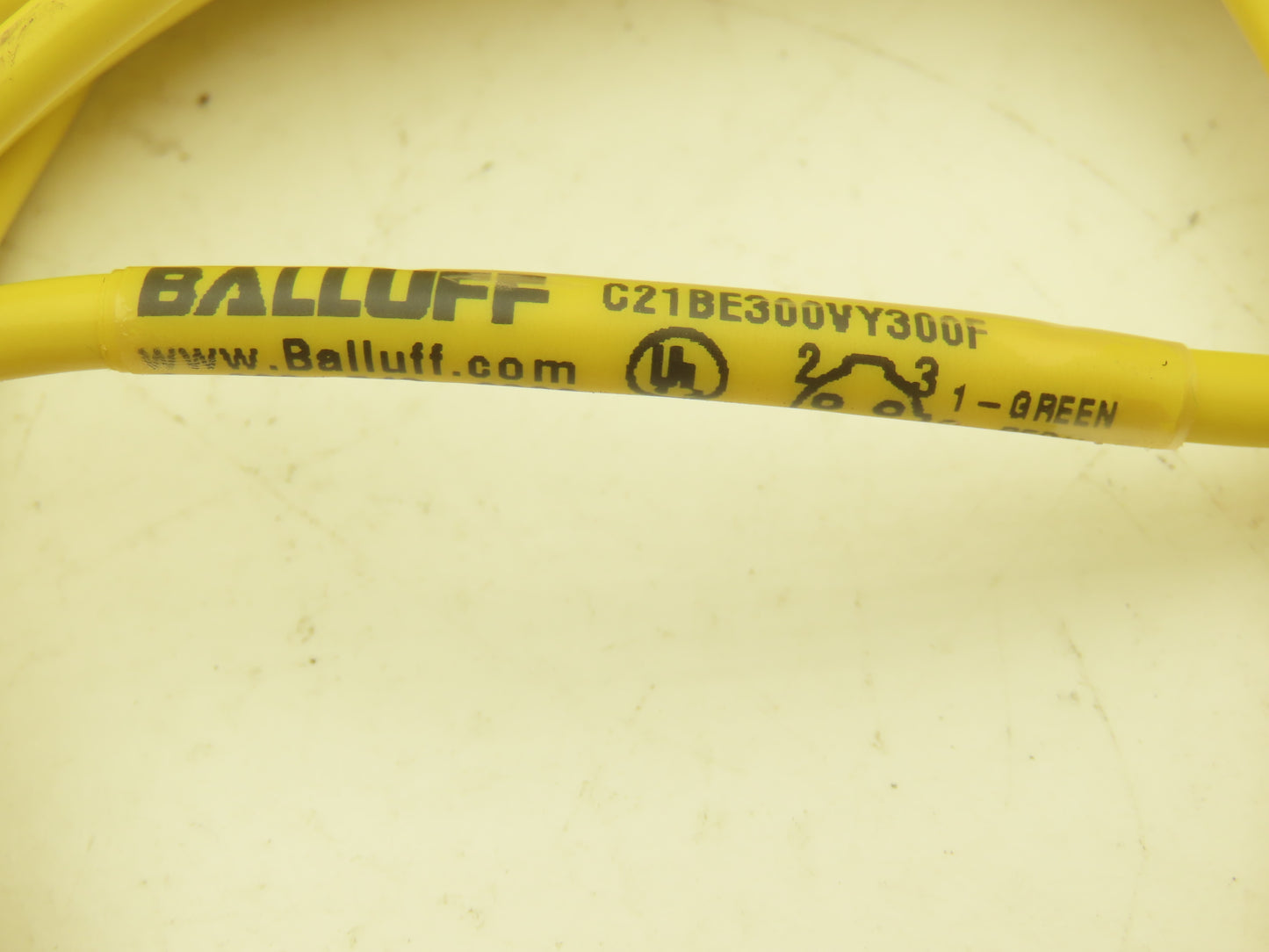 Balluff C21BE300VY300F Connector Cable 3 Pin Right Angle Female to Flying Leads