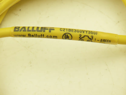 Balluff C21BE300VY300F Connector Cable 3 Pin Right Angle Female to Flying Leads