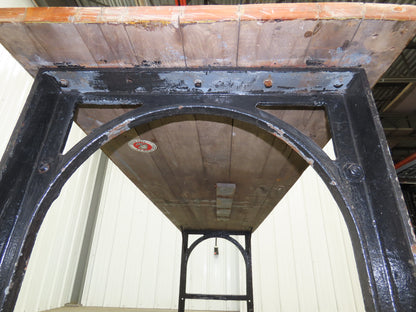 8' X 28" Butcher Block Top Workbench Table Cast Iron Legs Wood VTG Steampunk