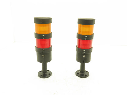 Telemecanique XVB C35  2 Light Indicator Tower Mountable Aluminum Base Lot Of 2