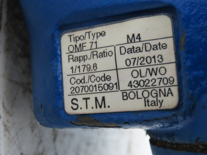 STM OMF 71 Helical Gearbox 179.6:1 Reducer 10rpm 35mm Hollow Shaft