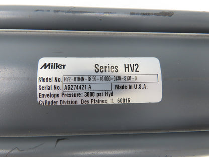 Miller Fluid Power HV2-81B4N Hydraulic Cylinder 2.5"Bore 16"Stroke Head Trunnion