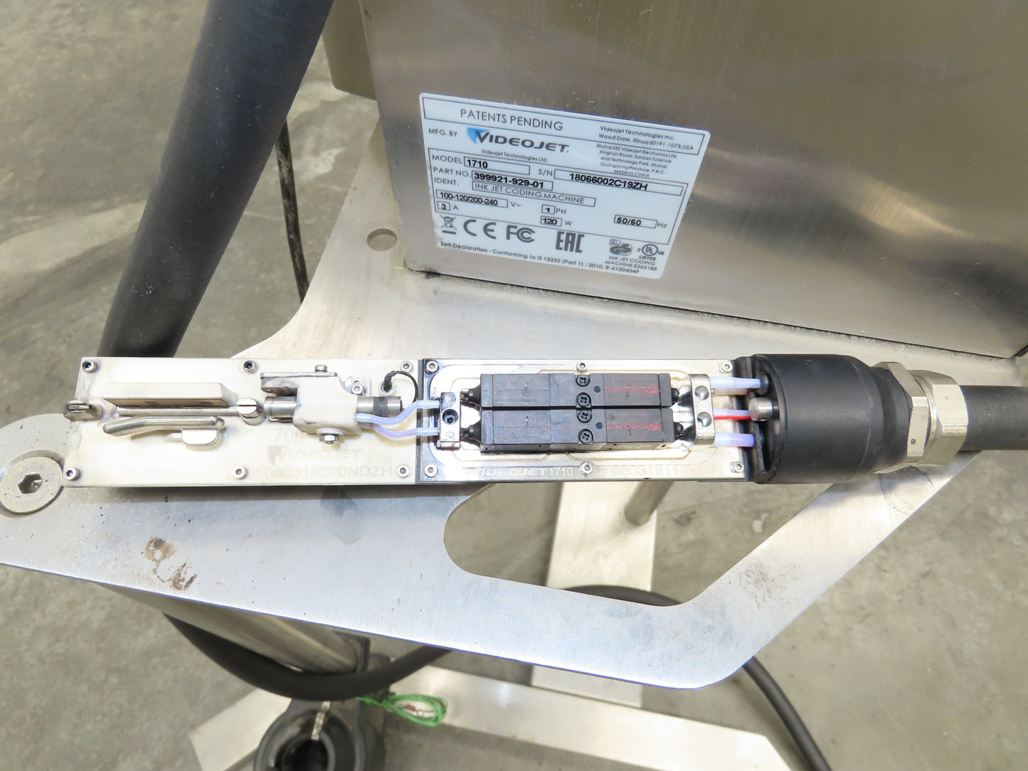 Videojet 1710 Color Pigment Inkjet Printer Coding Machine Single Print Head