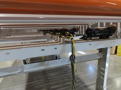Roach 48"x 26' 9" Portable Roller Conveyor 115V Adj Speed O-Ring Belt Drive 44"H