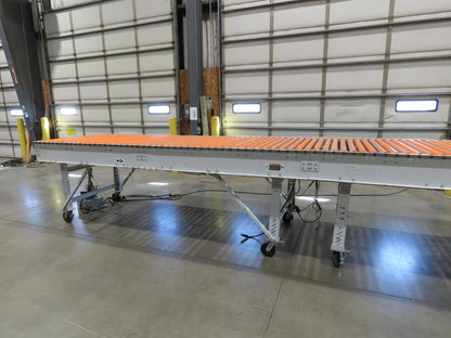 Roach 48"x 26' 9" Portable Roller Conveyor 115V Adj Speed O-Ring Belt Drive 44"H