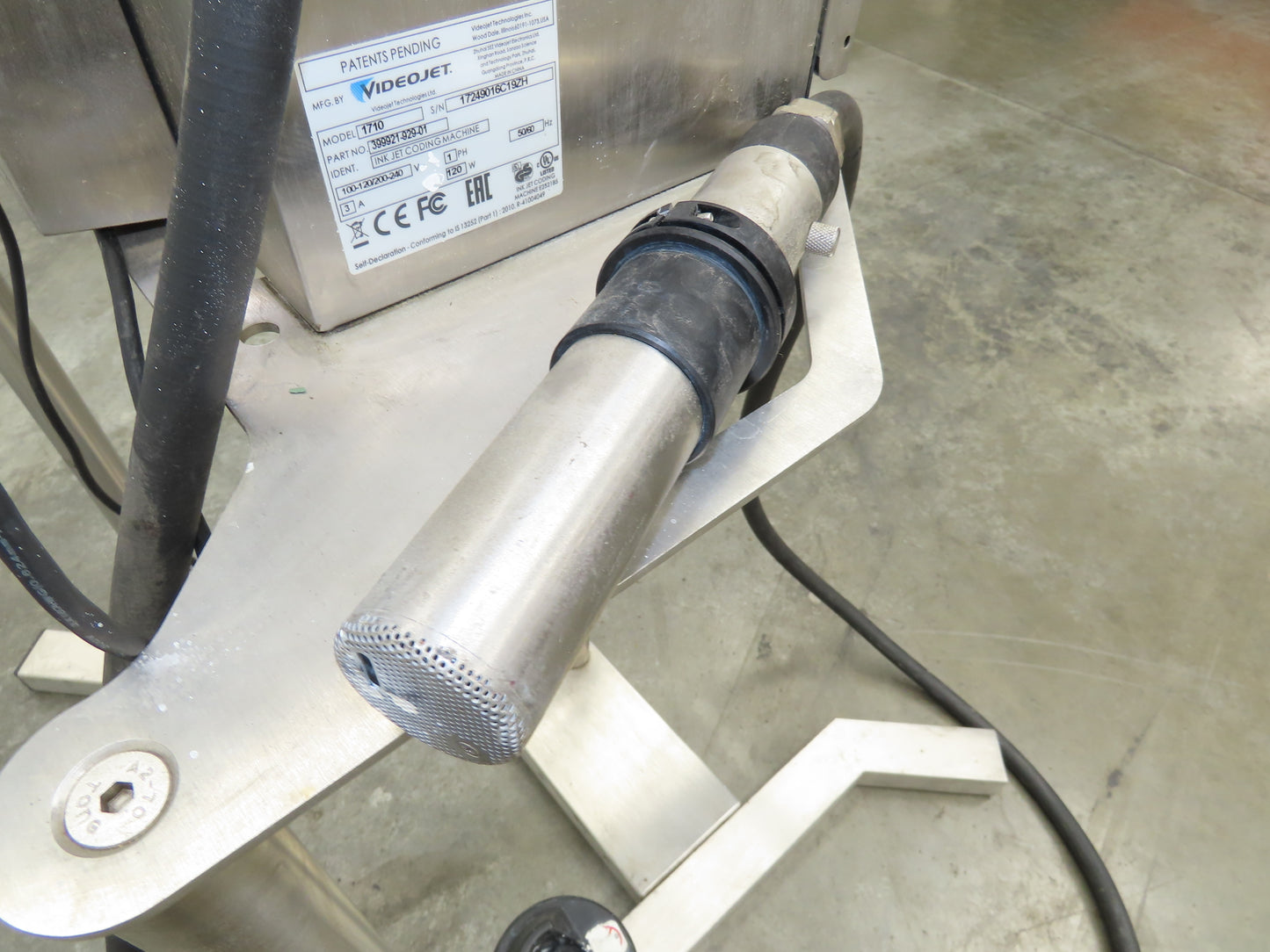 Videojet 1710 Color Pigment Inkjet Printer Coding Machine Single Print Head