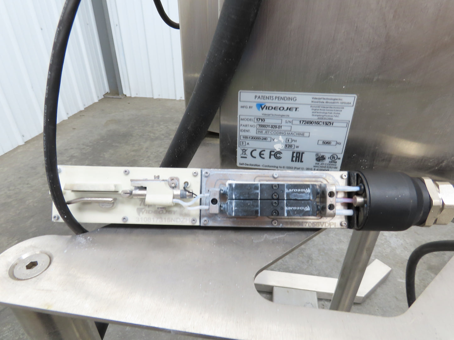 Videojet 1710 Color Pigment Inkjet Printer Coding Machine Single Print Head