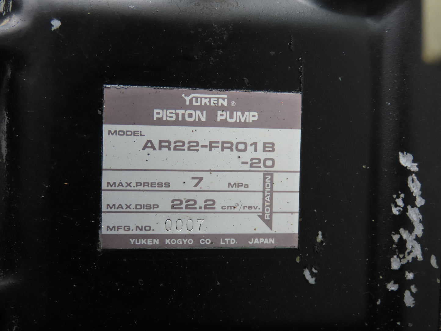 Yuken AR22-FR01B-20 Hydraulic Power Unit 10 Gal 10 GPM 1020psi 2.2kw 220V 3PH