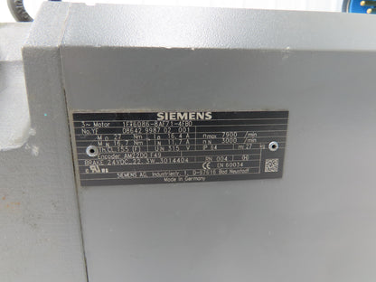 Siemens 1FT6086-8AF71-4FB0 SIMOTICS S Servo Motor 315V 27 Nm 7900RPM 24VDC Brake