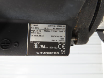 Grundfos MTR3-17/17 A-W-A-HUUV Coolant Pump 15GPM 3Hp 230-277/480V 3PH 1.25"NPT
