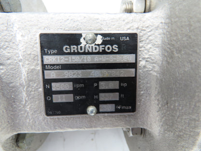 Grundfos CRKI2-150/10 A-W-G-BUBV Coolant Pump 11GPM 3Hp 230/480V 3PH 1.25"NPT
