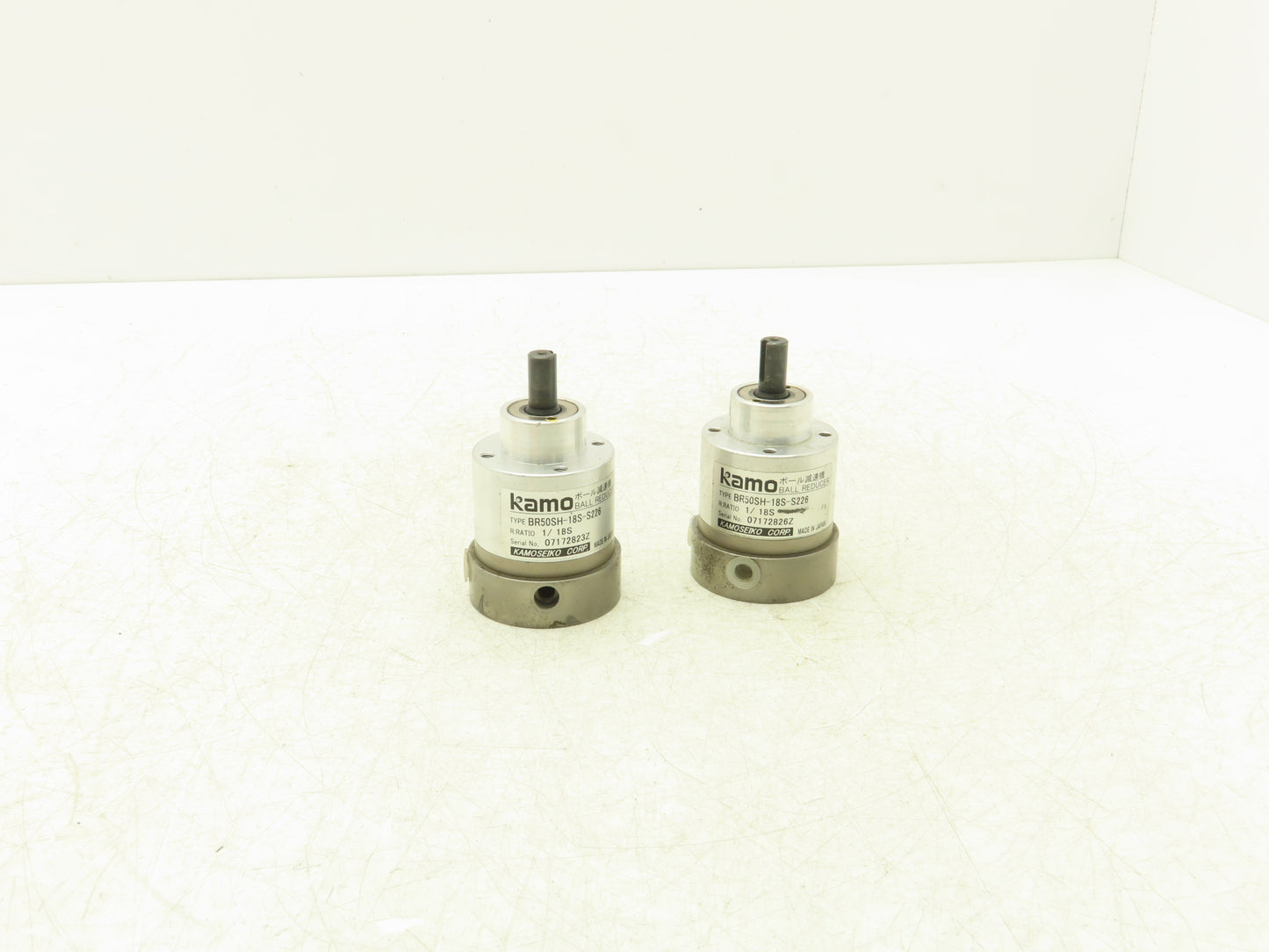 Kamo BR50SH-18S-S226 Ball Type Gearhead 18:1 Inline Reducer 8mm x 10mm Lot of 2
