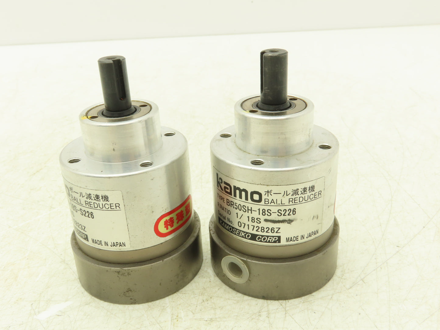 Kamo BR50SH-18S-S226 Ball Type Gearhead 18:1 Inline Reducer 8mm x 10mm Lot of 2