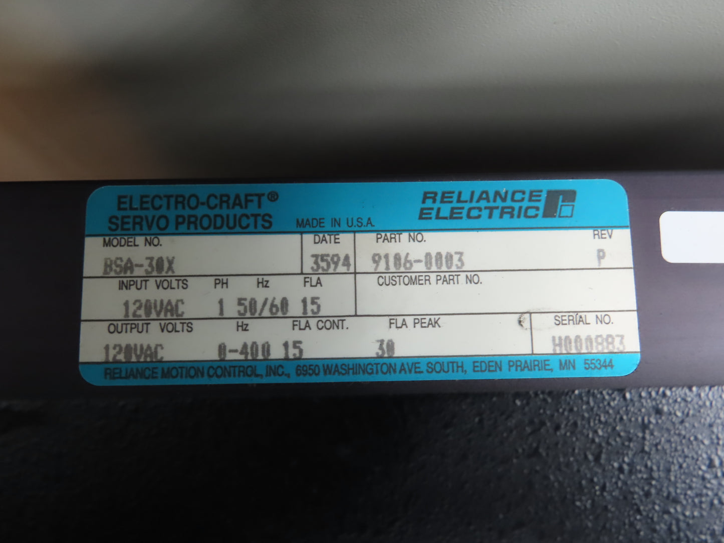 PA Servo Feed Punch Press Metal Feeder 16" Wide Stock Feed Edge Electro Craft