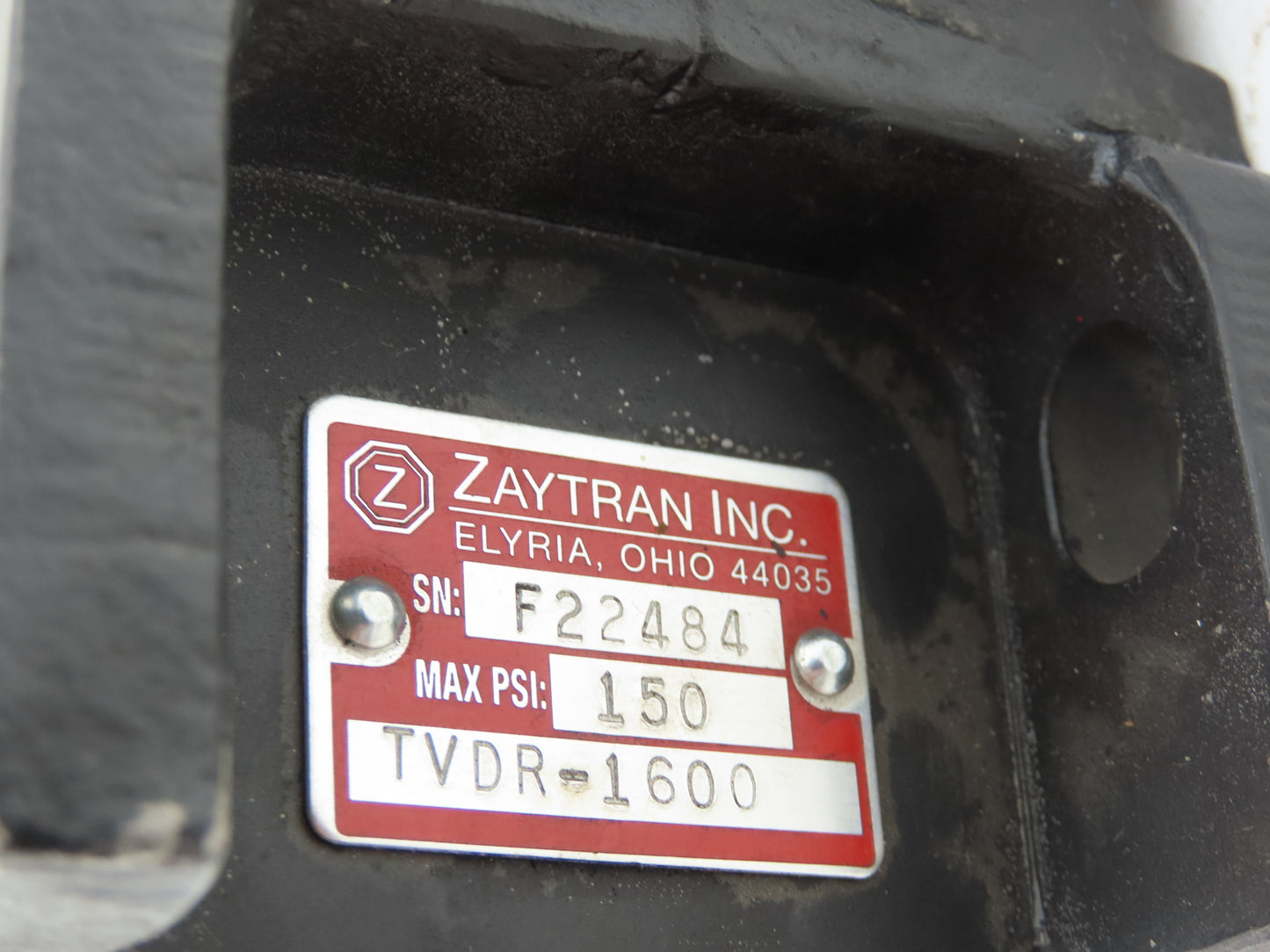 Zaytran Inc TVDR-1600 Hydraulic Linear Actuator Valve 150 PSI 1/2" Stroke