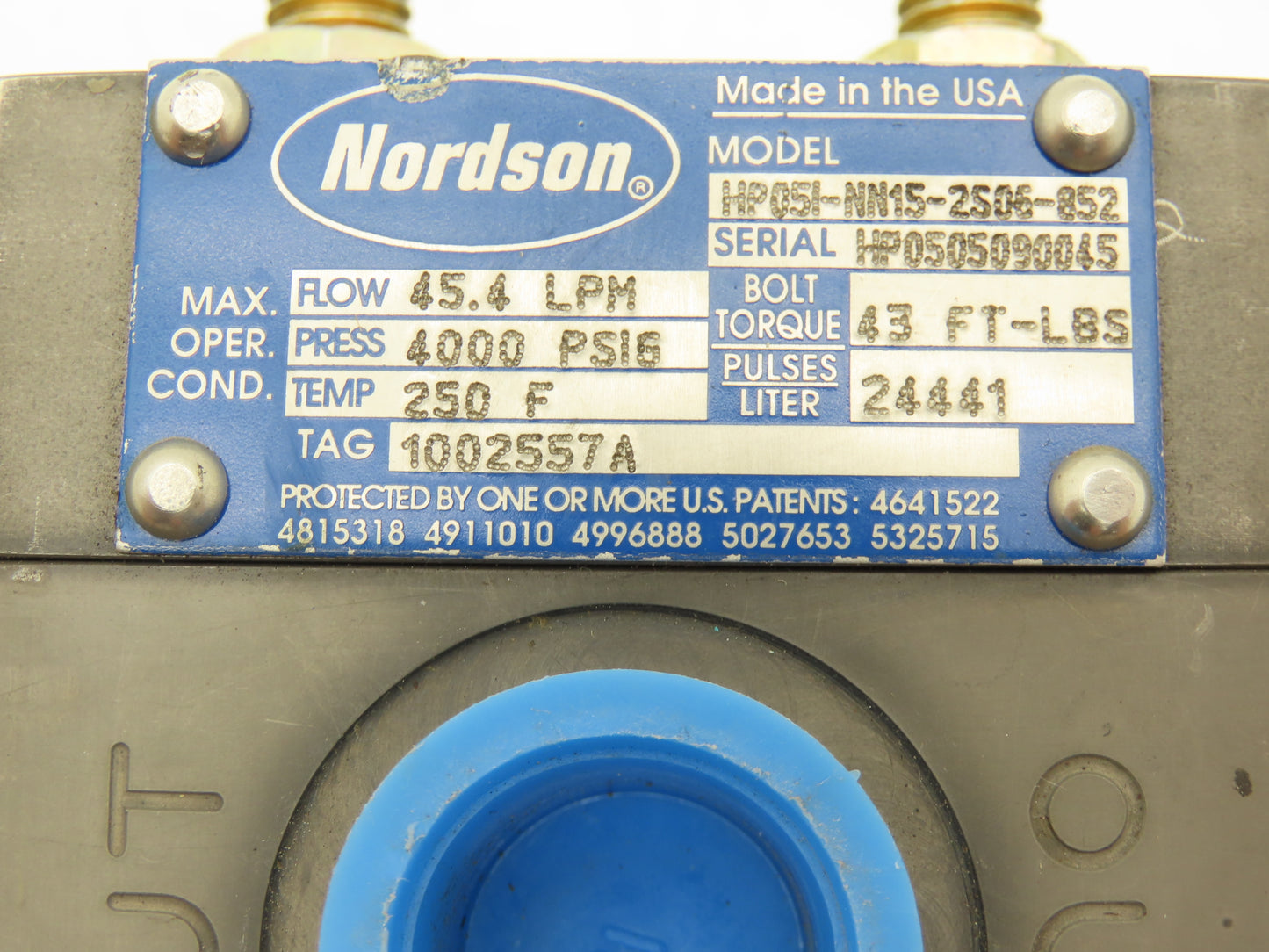 Nordson HP051-NN15-2506-852 Flowmeter Highly Accurate Positive Displacement