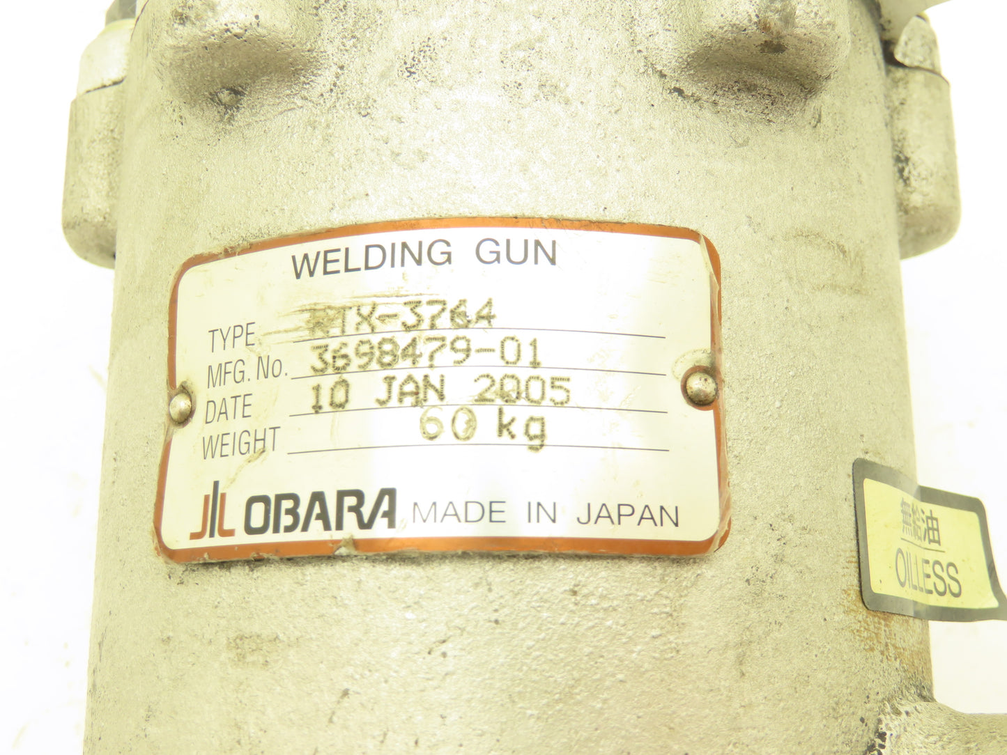 Obara RTX-3764 Pneumatic Linear Actuator For Welding Gun 3" Stroke 16mm Bearing