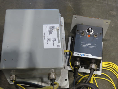 Roach 48"x 26' 9" Portable Roller Conveyor 115V Adj Speed O-Ring Belt Drive 44"H