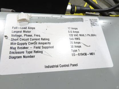 Roach 48"x 26' 9" Portable Roller Conveyor 115V Adj Speed O-Ring Belt Drive 44"H