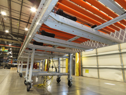 Roach 48"x 26' 9" Portable Roller Conveyor 115V Adj Speed O-Ring Belt Drive 44"H