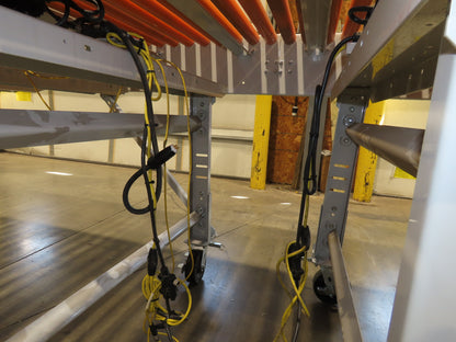 Roach 48"x 26' 9" Portable Roller Conveyor 115V Adj Speed O-Ring Belt Drive 44"H