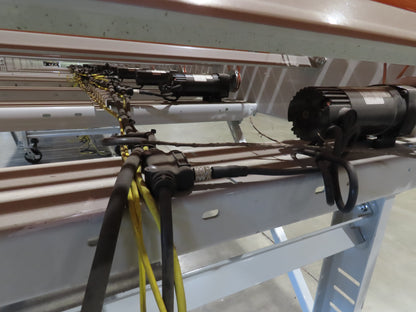 Roach 48"x 26' 9" Portable Roller Conveyor 115V Adj Speed O-Ring Belt Drive 44"H