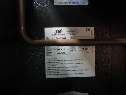 Ingersoll Rand R55-75 Air Compressor Refrigerant Air Dryer 490 SCFM 460V 3Ph IR