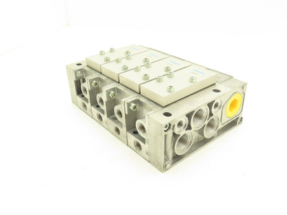Festo VIGK-04-D-1 4 Station Pneumatic Solenoid Valve Manifold Assembly