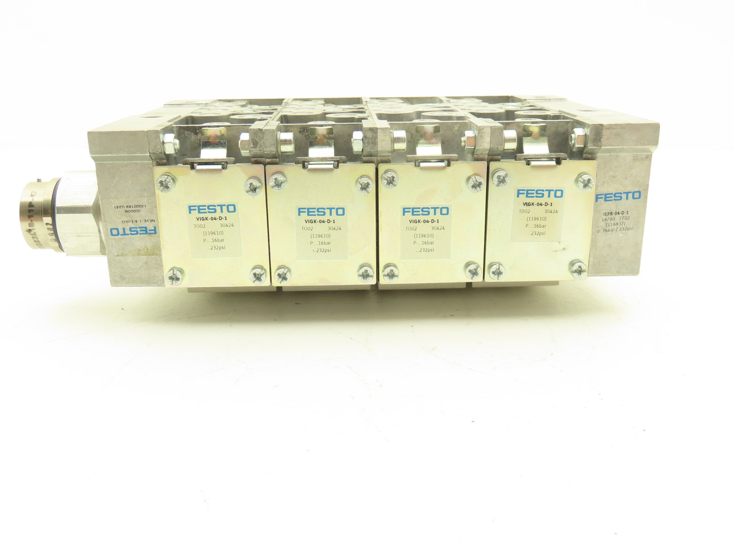 Festo VIGK-04-D-1 4 Station Pneumatic Solenoid Valve Manifold Assembly