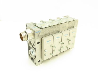 Festo VIGK-04-D-1 4 Station Pneumatic Solenoid Valve Manifold Assembly