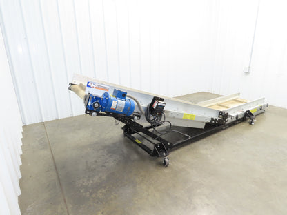 EMI Plastics Adj Incline Portable Belt Conveyor 20-45° 115V 1PH Adj Speed Drive