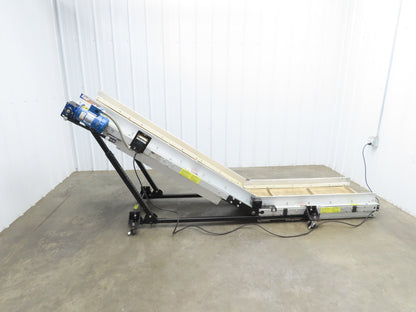 EMI Plastics Adj Incline Portable Belt Conveyor 20-45° 115V 1PH Adj Speed Drive
