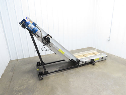 EMI Plastics Adj Incline Portable Belt Conveyor 20-45° 115V 1PH Adj Speed Drive