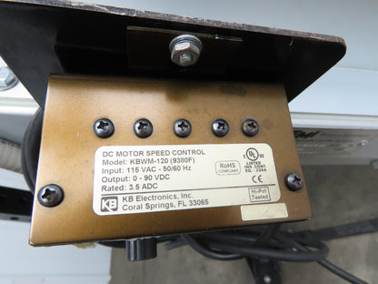 EMI Plastics Adj Incline Portable Belt Conveyor 20-45° 115V 1PH Adj Speed Drive