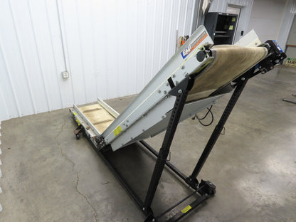 EMI Plastics Adj Incline Portable Belt Conveyor 20-45° 115V 1PH Adj Speed Drive