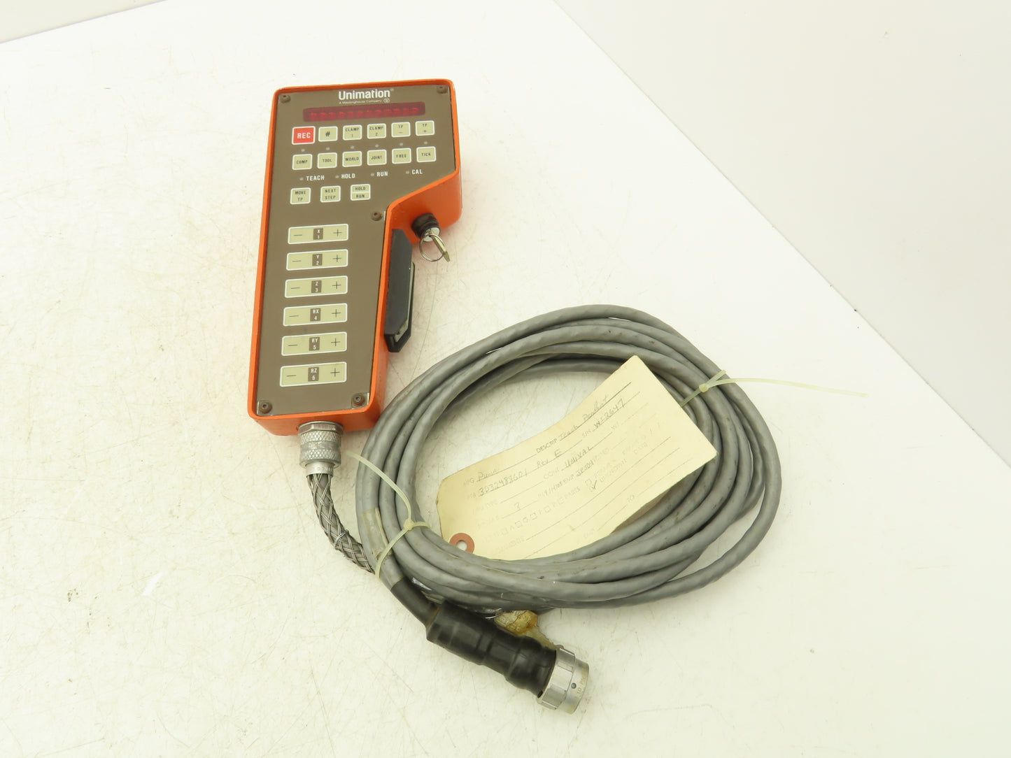 Westinghouse Unimation 3D32488G01 Robot Teach Pendant W/Cable & Deadman Switch