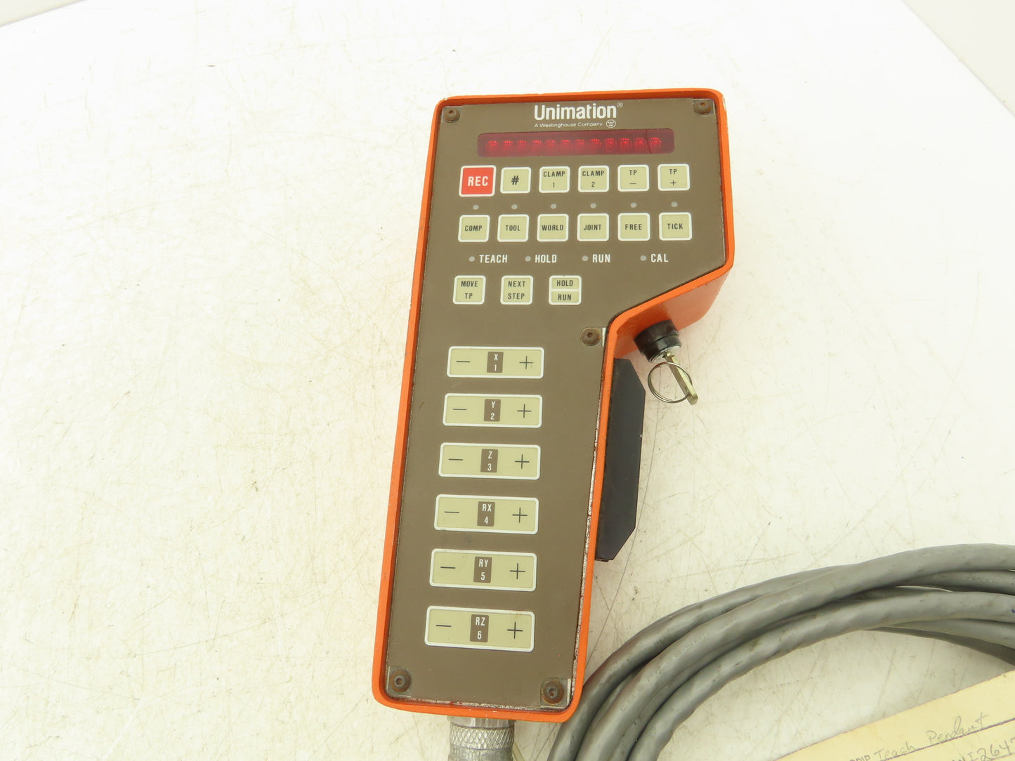 Westinghouse Unimation 3D32488G01 Robot Teach Pendant W/Cable & Deadman Switch