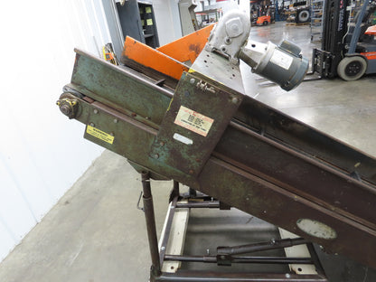 Hytrol 74"L Adj Incline Portable Parts Conveyor 18" Cleated Belt 115V 70FPM