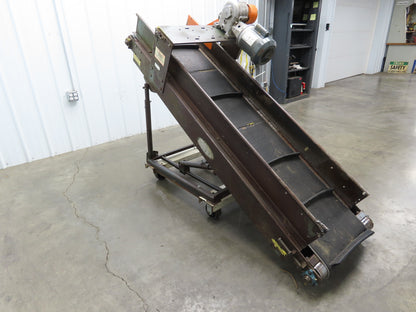 Hytrol 74"L Adj Incline Portable Parts Conveyor 18" Cleated Belt 115V 70FPM