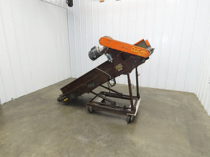 Hytrol 74"L Adj Incline Portable Parts Conveyor 18" Cleated Belt 115V 70FPM