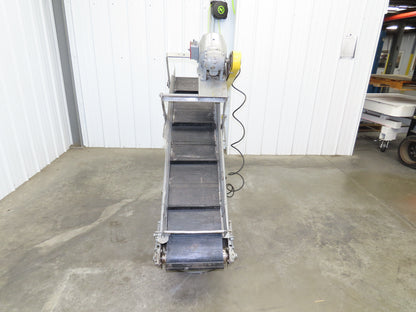 60"L Adjustable Incline Portable Parts Conveyor 12" Cleated Belt 115V 60FPM