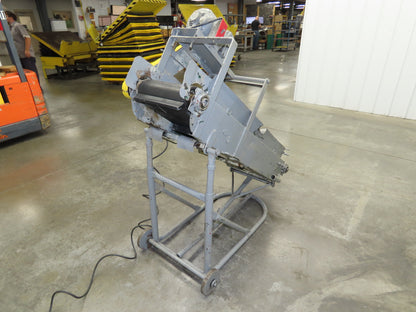 60"L Adjustable Incline Portable Parts Conveyor 12" Cleated Belt 115V 60FPM